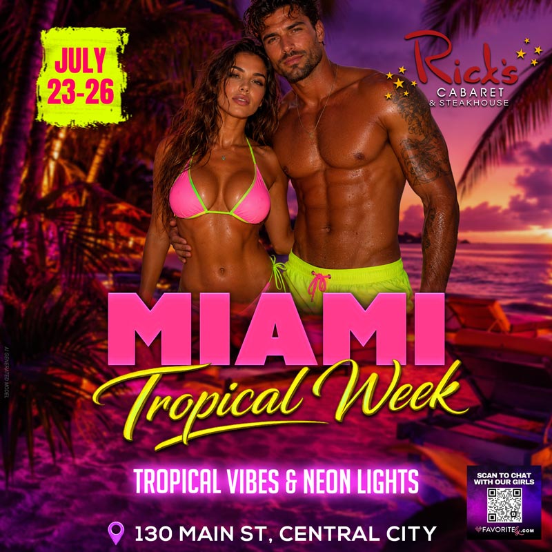 Miami Vice Week neon summer party at Rick's Central City